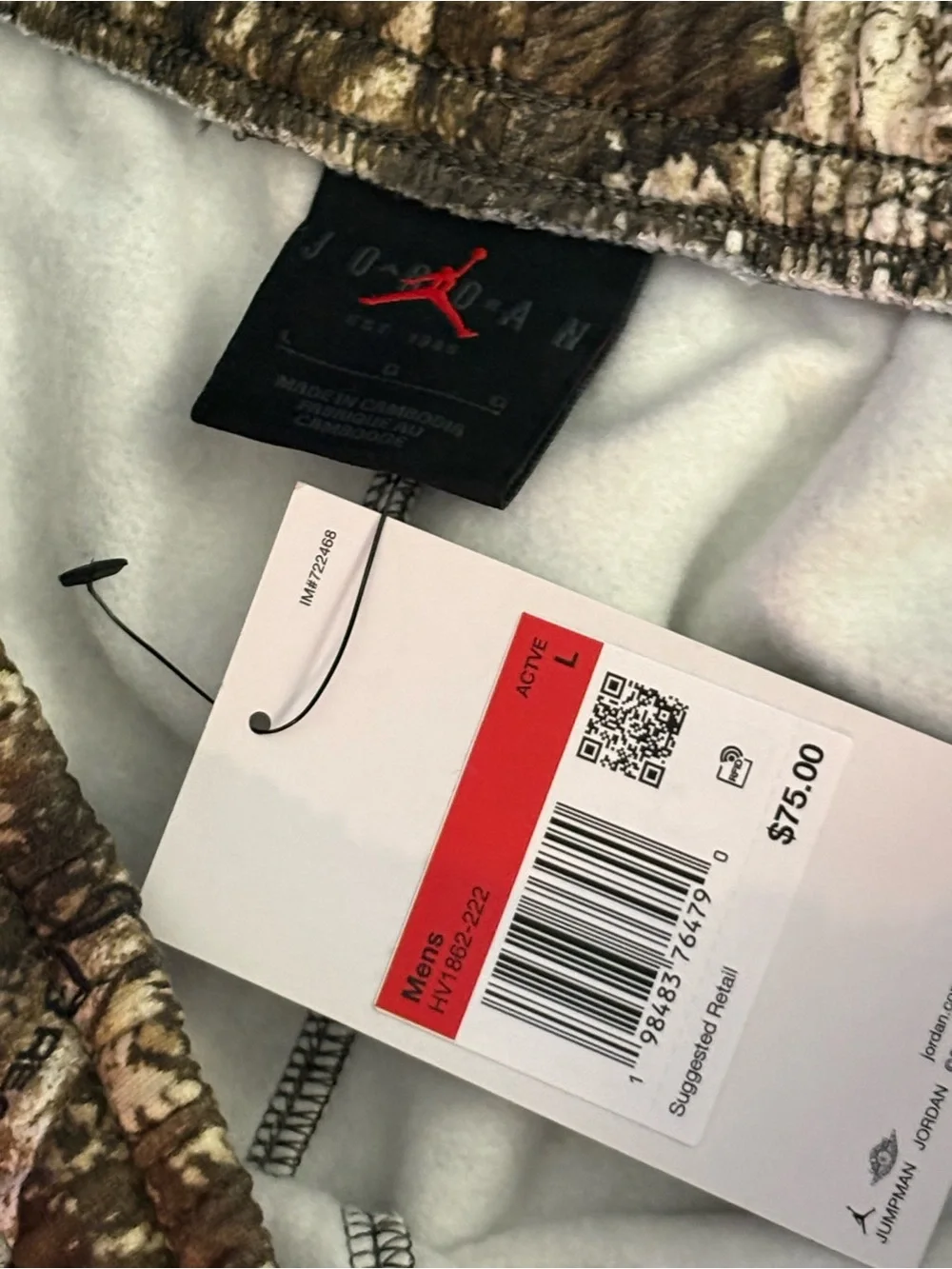 New pants camo Jordan , Large
